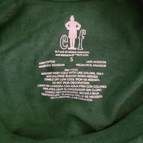 Elf "Raised By Elves" Green T-Shirt S - Picture 2 of 3